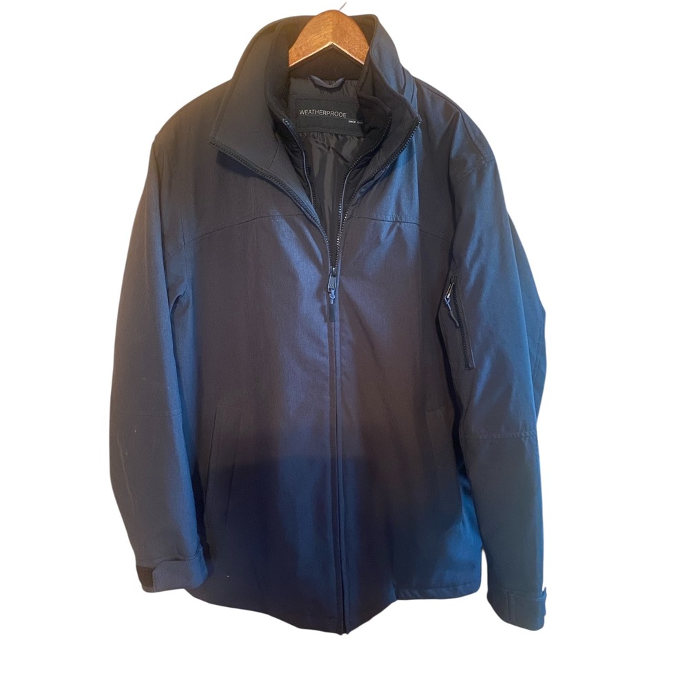 WEATHERPROOF Men's Ultra Tech Jacket Dark Gray Full Zip‎ Quilted Lined Size M